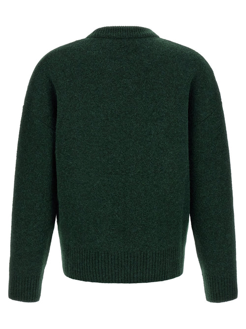 Ami Paris Bicolor Alpaca Leather Cardigan