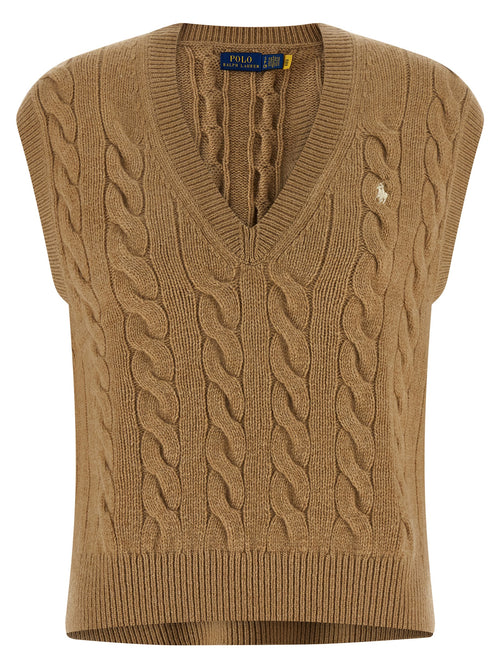 Polo Ralph Lauren Beige Wool Sleeveless Jacket