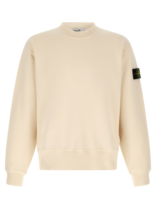 Stone Island White Cotton Sweatshirt