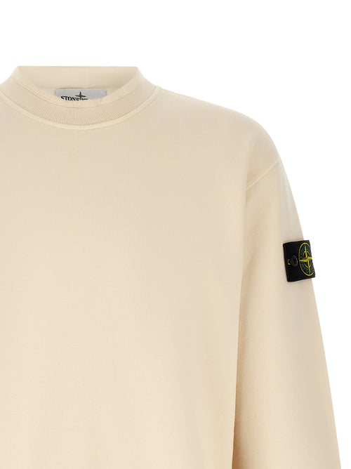 Stone Island White Cotton Sweatshirt