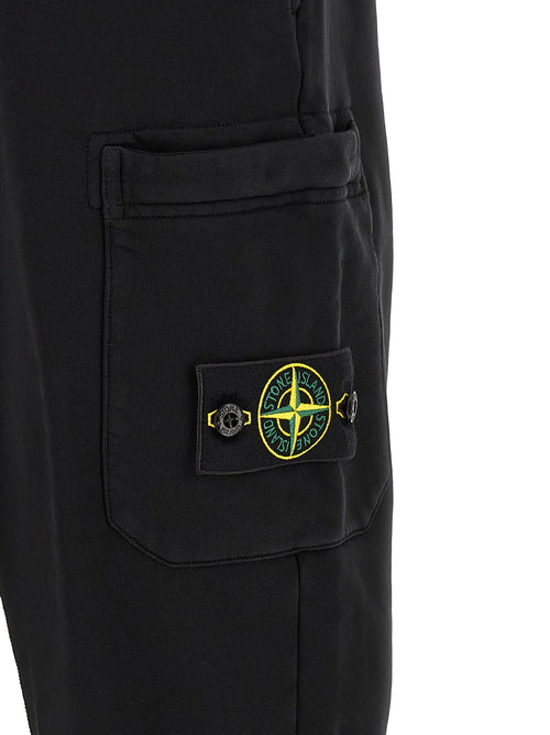 Stone Island Black Cotton Joggers (Workout Pants)