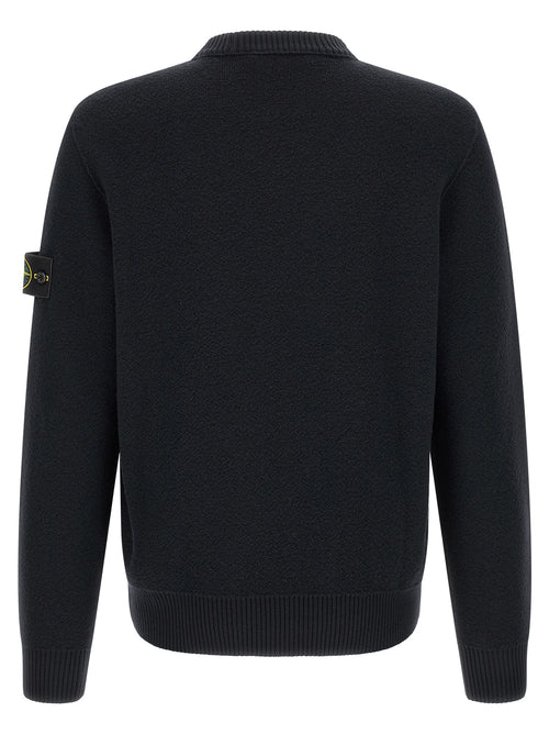 Stone Island Blue Virgin Wool Cardigan