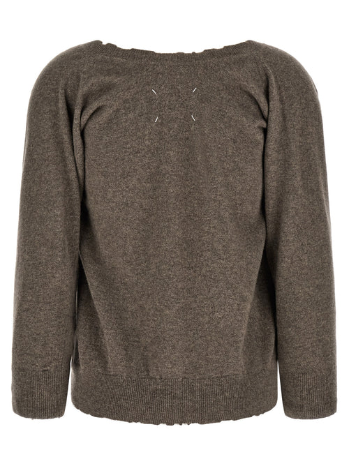 Maison Margiela Brown Virgin Wool Cardigan