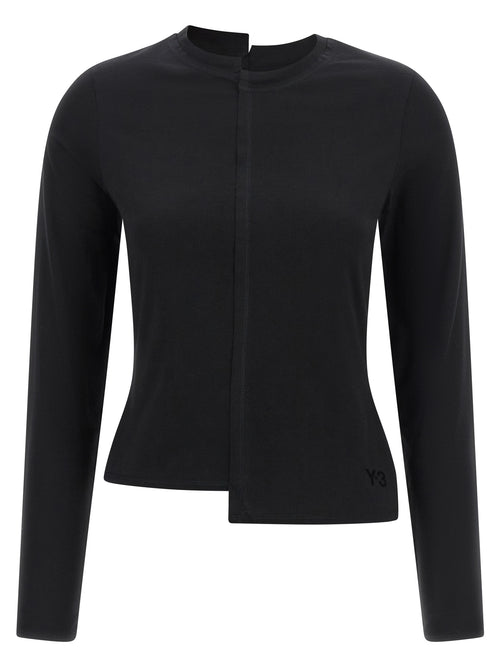 Y-3 Black Cotton Long Sleeve T-Shirt