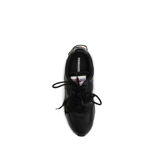 Dsquared² Black Calf Leather Bos Taurus Athletic Sneakers