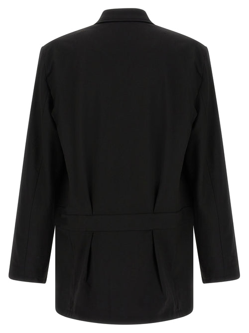 Y-3 Black Wool Full-Length Jacket