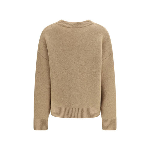 Ami Paris Beige Alpaca Vicugna Pacos Cardigan