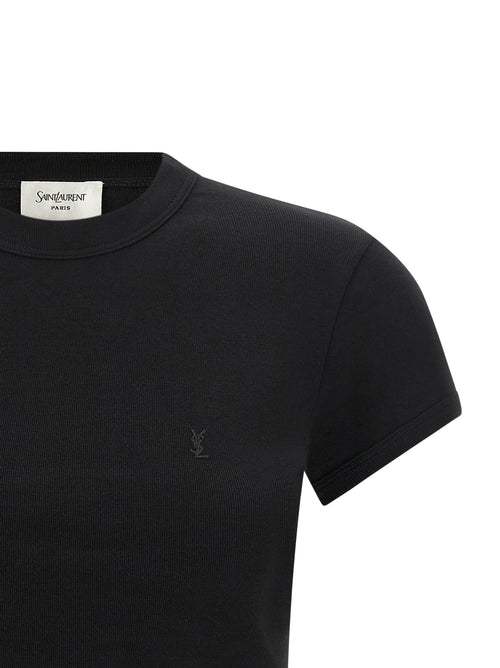 Saint Laurent Black Cotton T-Shirt