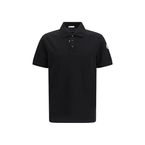 Moncler Black Cotton Polo Shirt