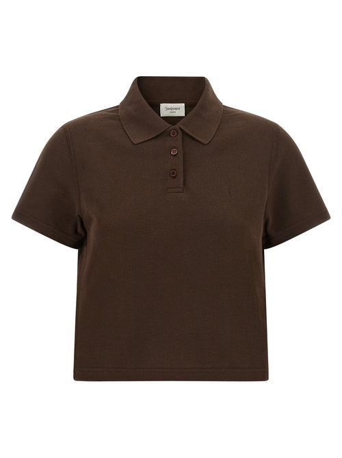 Saint Laurent Brown Cotton Polo Shirt