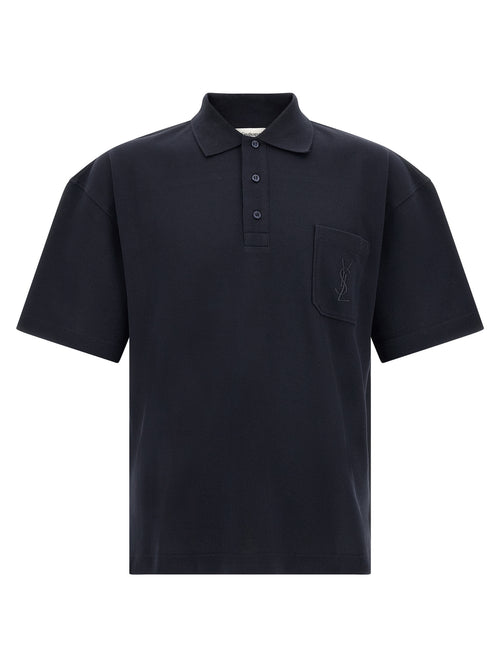 Saint Laurent Blue Cotton Polo Shirt