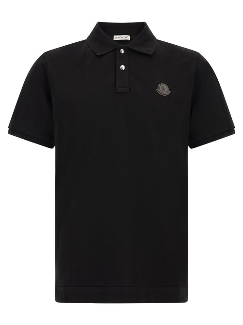 Moncler Black Leather Polo Shirt