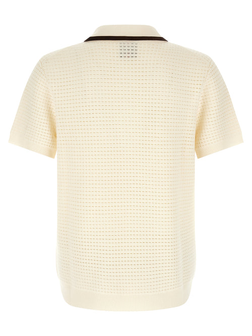 Casablanca White Wool Polo Shirt