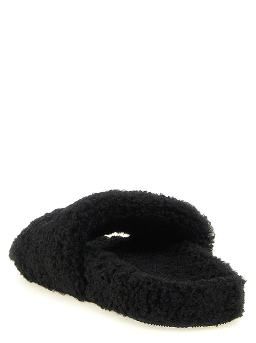 Balenciaga Black Polyester Slides