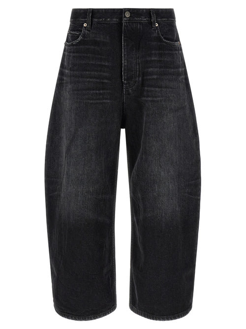 Balenciaga Black Cotton Cropped Jeans