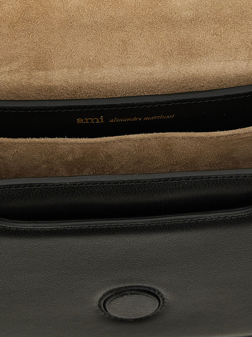 Ami Paris Black Cowhide Handbag