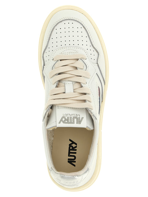 Autry Silver Cowhide Low Top Sneakers