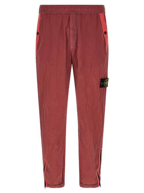Stone Island Red Polyamide Joggers (Workout Pants)