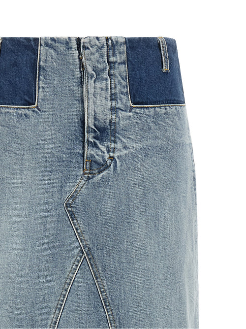 Maison Margiela Blue Cotton Mini Skirt
