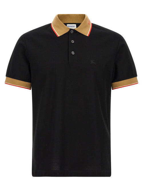 Burberry Black Cotton Polo Shirt