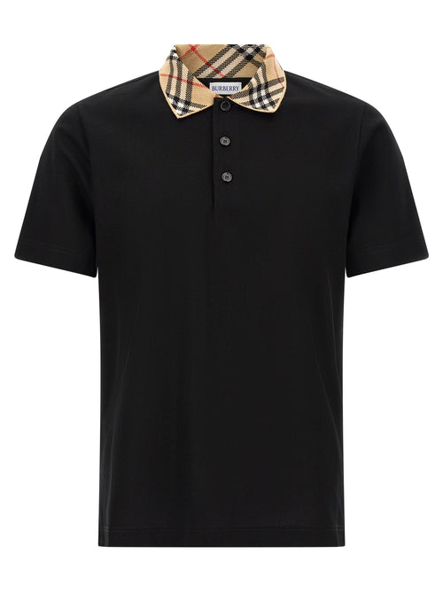 Burberry Black Cotton Polo Shirt