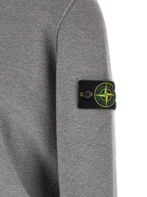 Stone Island Gray Virgin Wool Cardigan