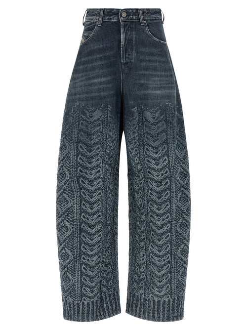 Diesel Blue Cotton High-Waisted Jean