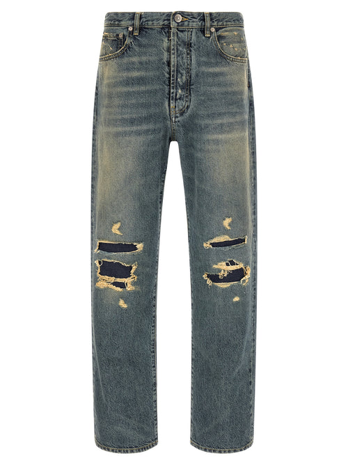 Maison Margiela Blue Cotton Straight-Leg Jeans