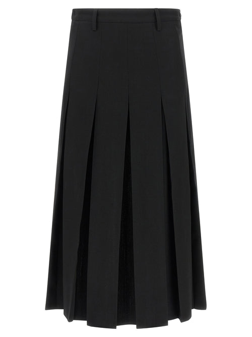 MM6 Maison Margiela Black Polyester Midi Skirt