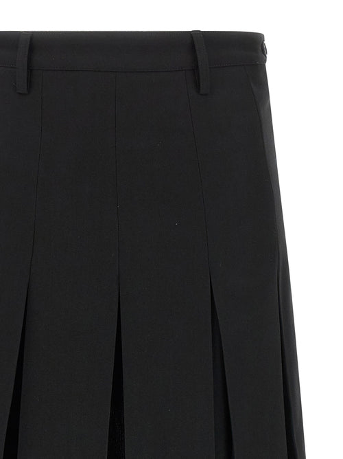 MM6 Maison Margiela Black Polyester Midi Skirt