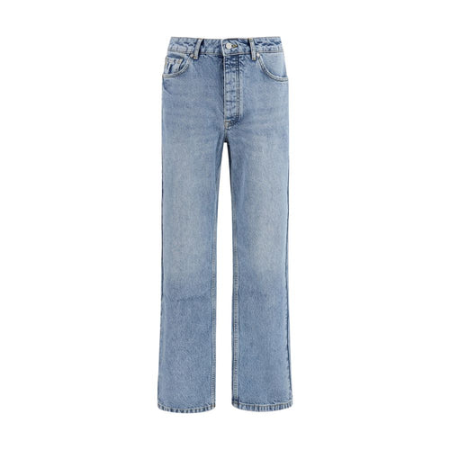 Represent Blue Cotton Straight-Leg Jeans