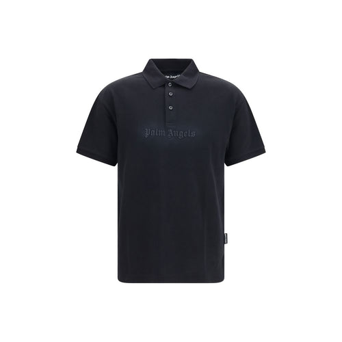 Palm Angels Black Cotton Polo Shirt