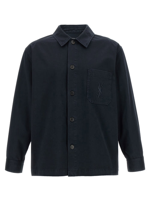 Saint Laurent Blue Cotton Blouse