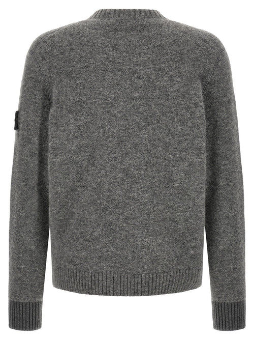 Stone Island Gray Wool Cardigan