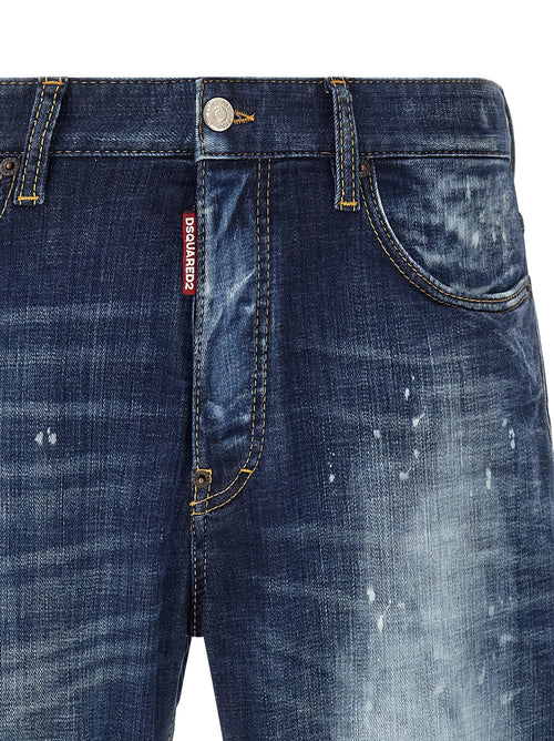 Dsquared² Blue Cotton Slim Fit Jeans