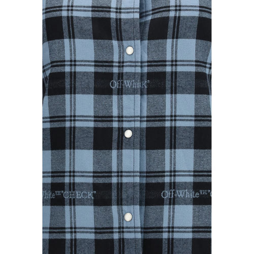 Off-White Blue Cotton Pattern Shirt