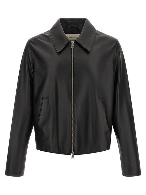 Ami Paris Black Lamb Leather Leather Jacket