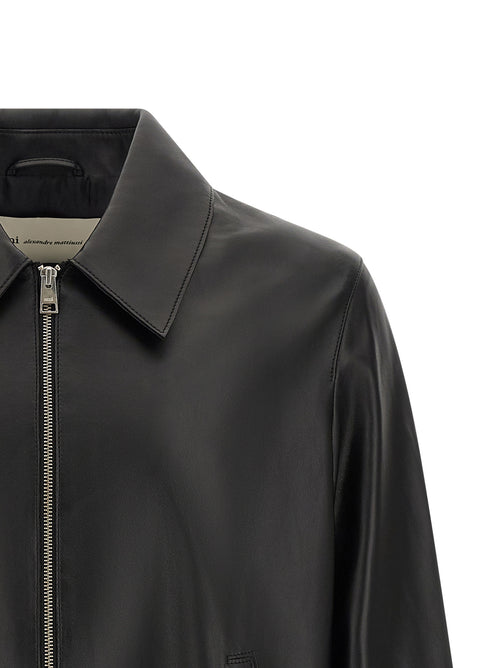 Ami Paris Black Lamb Leather Leather Jacket