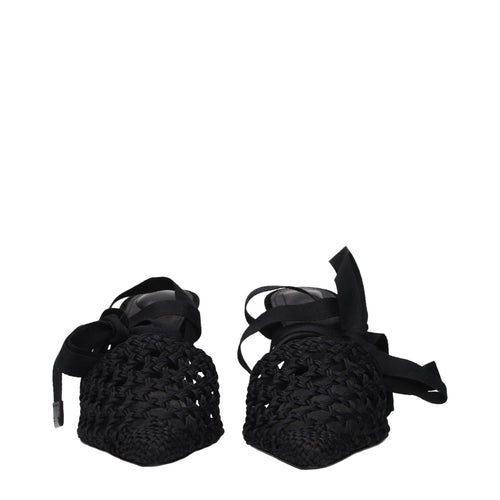Jacquemus Black Fabric Strap-On Sandals