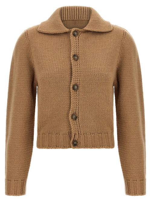 MM6 Maison Margiela Beige Wool Cardigan