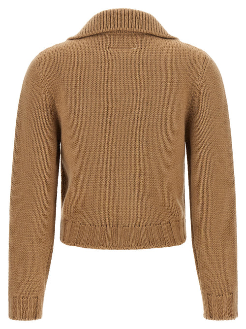 MM6 Maison Margiela Beige Wool Cardigan