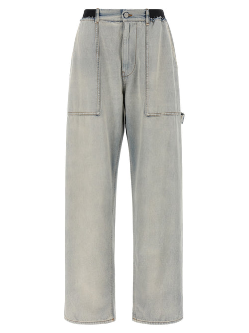 MM6 Maison Margiela Blue Cotton Relaxed Fit Jeans