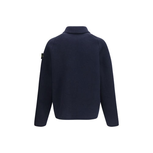 Stone Island Blue Wool Oves Aries Jacket