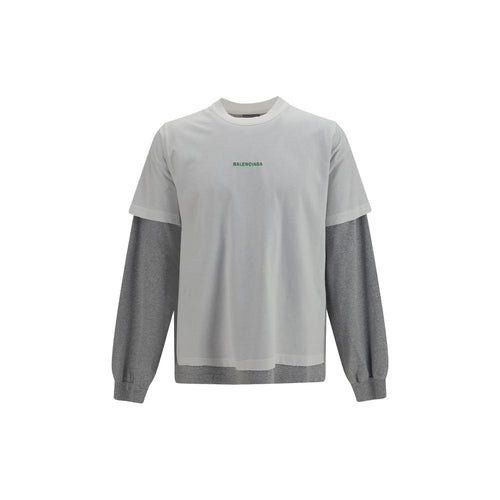 Balenciaga White Cotton Long Sleeve T-Shirt