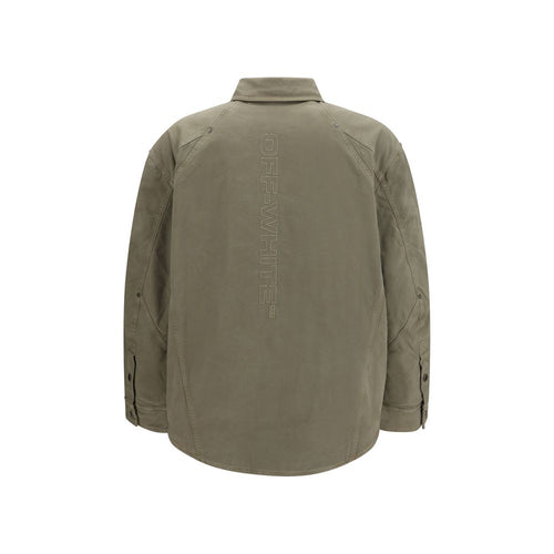 Off-White Bicolor Cotton Full-Length Jacket