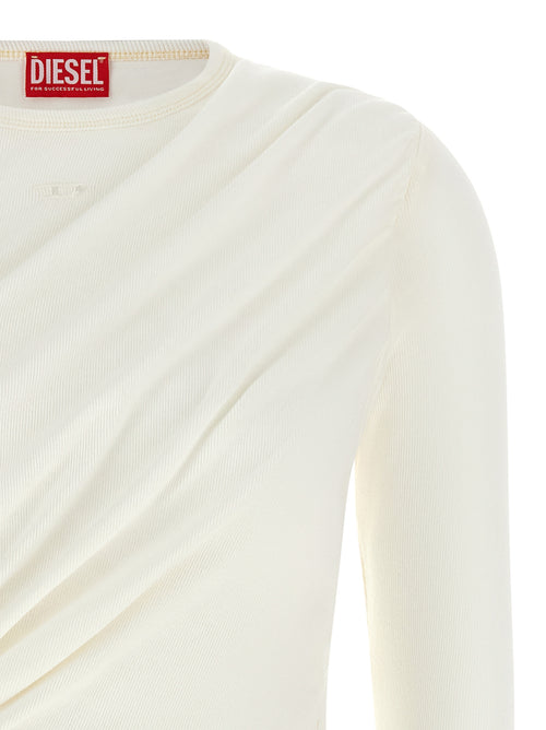 Diesel White Cotton Long Sleeve T-Shirt