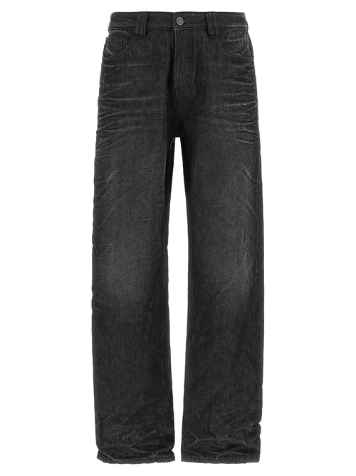 Diesel Gray Cotton Straight-Leg Jeans