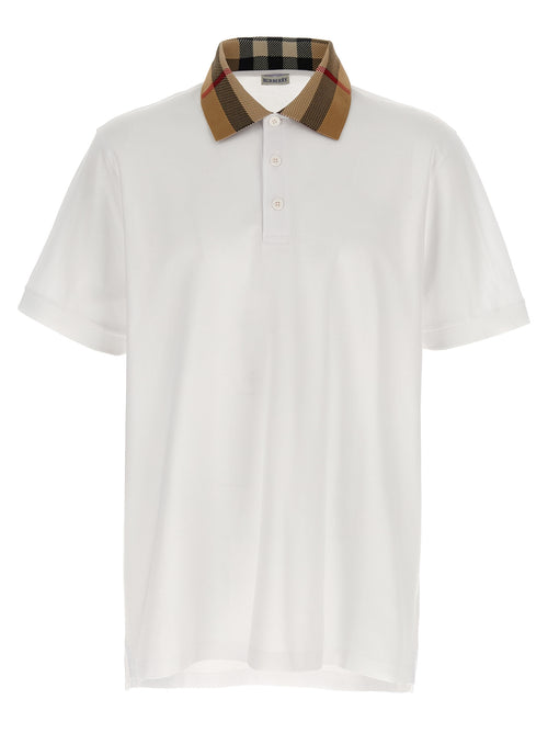 Burberry White Cotton Polo Shirt