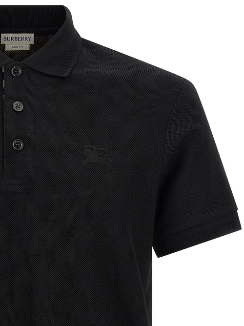 Burberry Black Cotton Polo Shirt