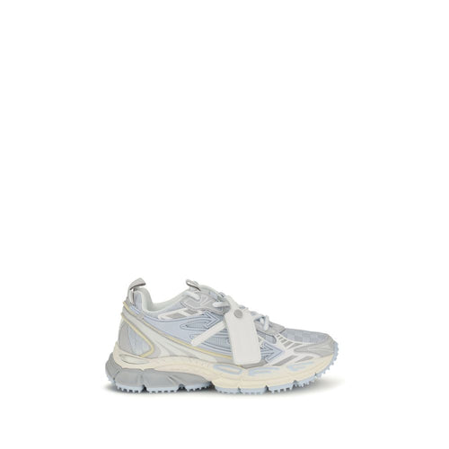 Off-White Gray Fabric Athletic Sneakers
